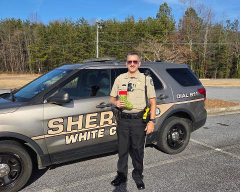 White County Sheriff's Office Deputy Pete Dorsey stands in front of his patrol vehicle. Dorsey is beginning his 10th year as a school resource officer, serving students by promoting safety, building trust and creating positive relationships on campus. SUBMITTED PHOTOS