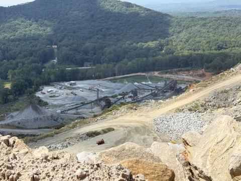 A view of the mine and Ga. Hwy 115 West from the top of Long Mountain. ERBELE/WCN