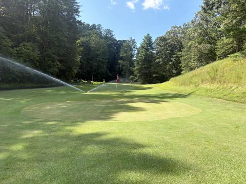 A temporary green at Valhalla Golf Club allows golfers to continue playing while the club works to improve course conditions. PHOTOS BY CARLY HENDERSON