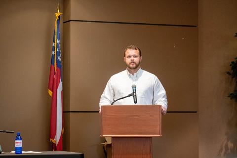 Sen. Bo Hatchett speaks at the Georgia senate study committee meeting on Aug. 30. JULIANNE AKERS/Staff