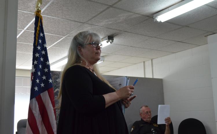 Tedi Boling spoke at the Cleveland millage hearing on July 25. (Photo/Stephanie Hill)