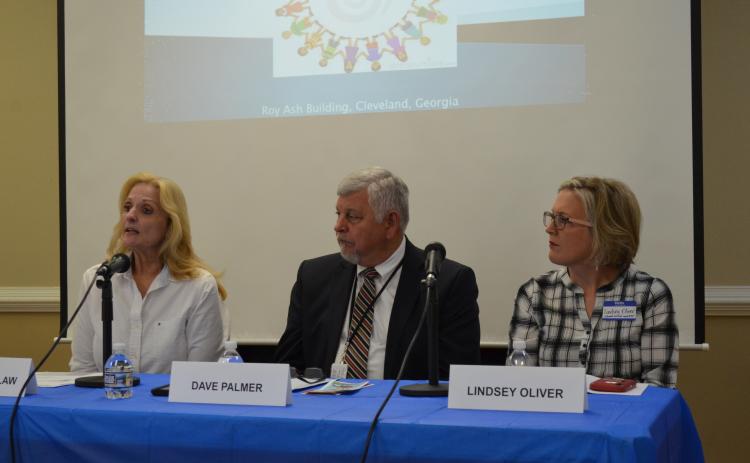 Heath care forum speakers, from left, Stefanie Ashlaw, Dave Palmer and Lindsey Oliver highlighted programs available for local families and children. (Photo/Stephanie Hill)
