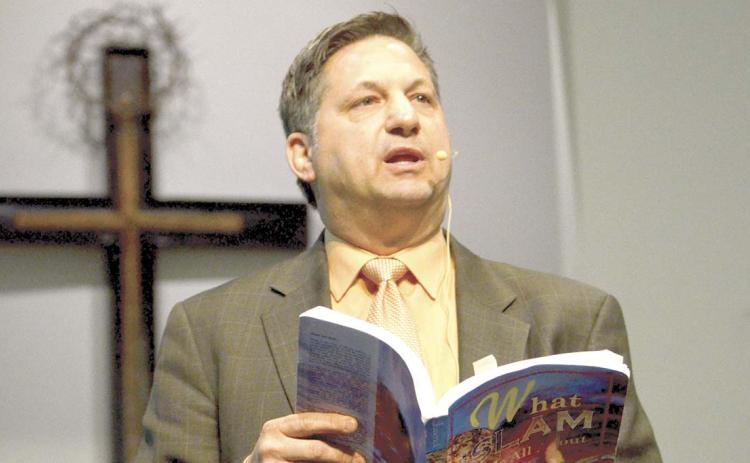 John Guandolo speaks at a veterans luncheon Oct. 29 at Mt. Yonah Baptist Church.