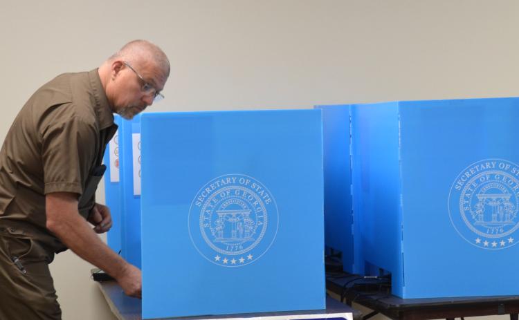 Max Norton was among residents turning out Tuesday, March 3, for early voting in the Presidential Preference Primary. (Photo/Stephanie Hill)