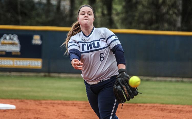 TMU senior Bethany Hyde tossed a no-hitter during tournament. (Photo/TMU Athletics)