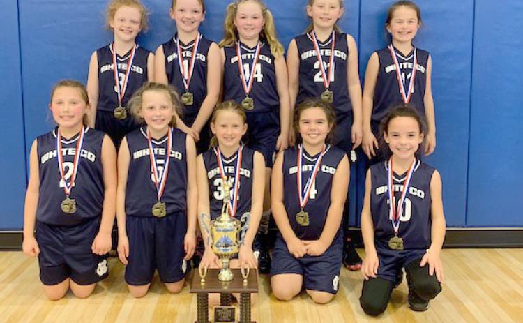 Members of the 8U team are Anna Abernathy, Camilla Anderson, Bree Brookshire, Bailey Collins, Allie Fowler, Maggie Griffin, Kinsley Hall, Evelyn Knight, Adalyn Morgan, and Ansleigh Vandiver. The team's head coach Is Lloyd Collins, with Mike Anderson and Suzanee Abernathy serving as assistant coaches. (Photos/WCRD)