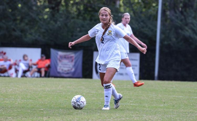 TMU fall athletes like Tori Wilson, above, will not be able to begin practice for the 2020 season until Aug. 15 due to the COVID-19 restrictons. (Photo/TMU Athletics
