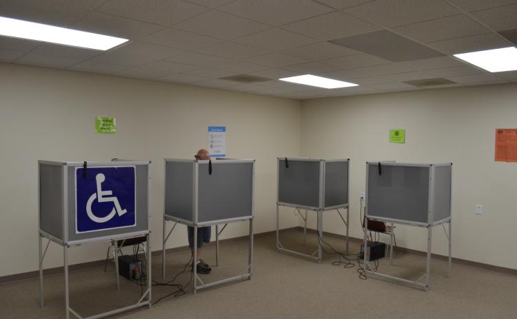 A voter casts a ballot Monday, July 20. (Photo/Stephanie Hill)
