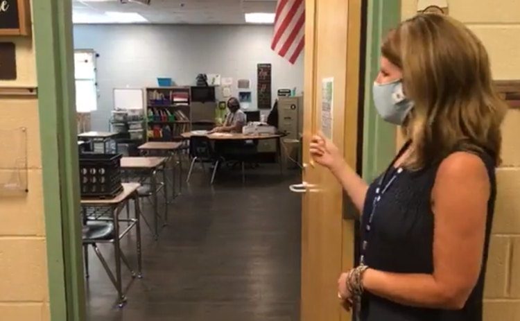 Mt. Yonah Elementary School Principal Jill Baughman discusses some of the COVID-19 precautions taken for students and staff returning to schools, as part of an Aug. 7 White County News broadcast. As of Monday, more than 600 students were set to begin school this Friday without returning to in-person classes, instead opting for digital distance learning.