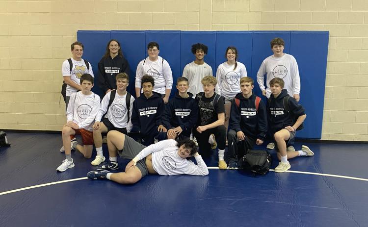 The WCHS squad finished second at the King of the Mountain Tournament last weekend in Hiawassee. Shown are, front, Devin Sullens; first row, Josh Daniels, Ashton Pickett, Isaiah Whitlow, Caden Autry, Cam Winkler, Michael Harris, and Lance Hildebran; back row, Seth Stonecypher, Jeb Robinson, Landon Bulgin, Kane Lowery, Sidney Sullens, and Breydan Ivester. (Photo/WCHS Athletics)