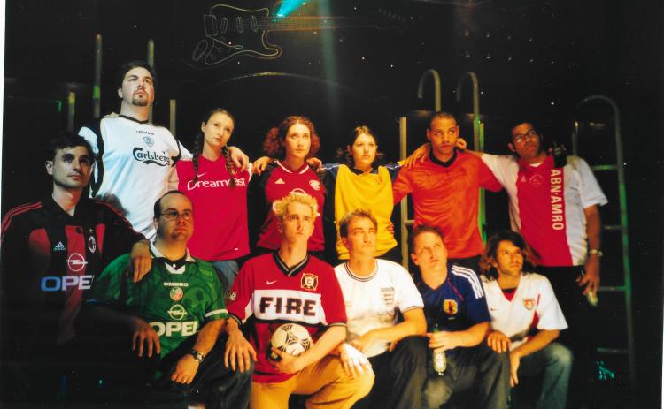 Kristi Casey of Sautee Nacoochee was part of the Boom Chicago improv theater.  Jordan Peele (Get Out, Key & Peele), shown at top right in this photo from around 2001-2002, is among the famous names she’s worked with. (Photo by Christy Ju/Boom Chicago Comedy Theatre)