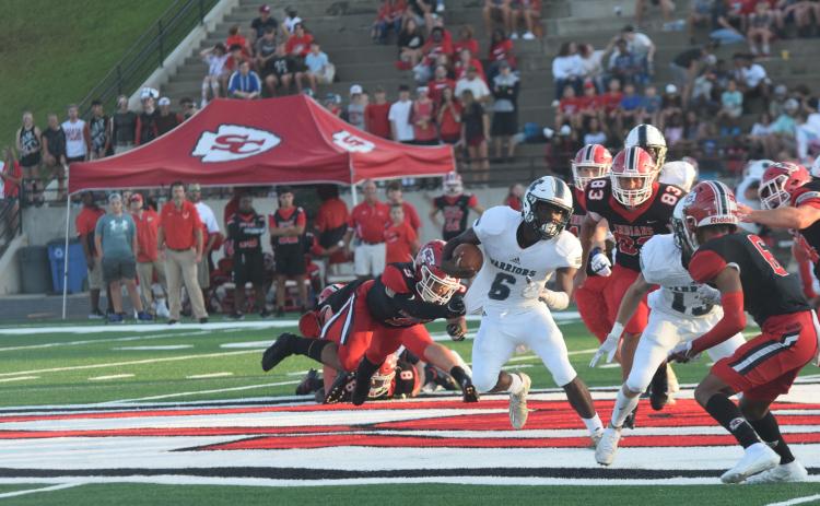 Silas Mulligan rushed for 136 yards on 25 carries during the Warriors' opening season loss last Friday night in Toccoa. (Photo/Mark Turner)
