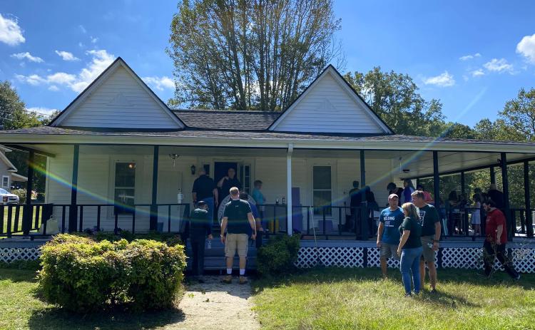 Members of The Bridge Church were among those helping at a work day Sept. 26 at the future day center for Family Promise. (Photo courtesy Martie Brooks)