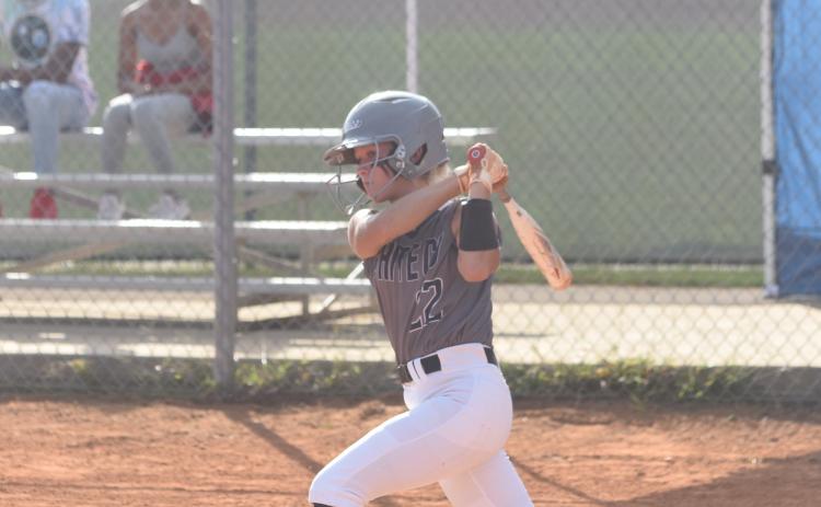 Freshman Emma Hare provided the Lady Warriors' lone offensive highlight in the series, belting a two-run home run in the second game. (Photo/Mark Turner)