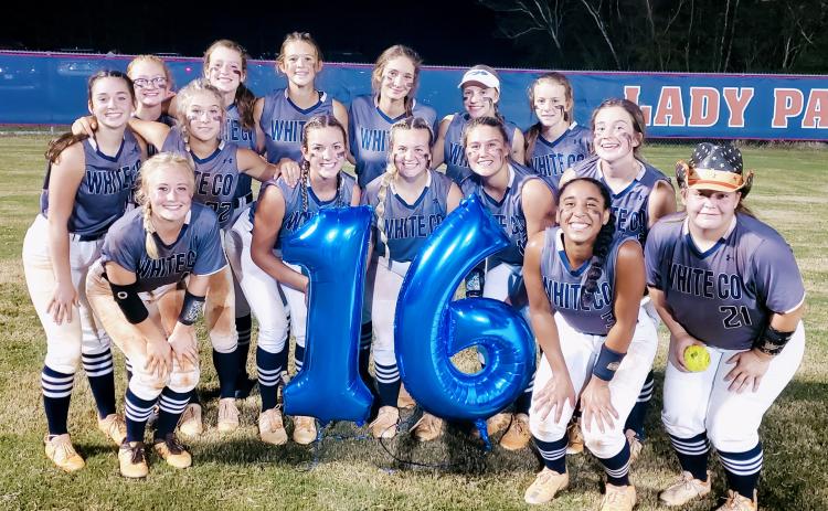 The Lady Warriors celebrate after sweeping the first round series at Sandy Creek last week. WCHS opened the Sweet 16 three-game series with SE Bulloch Wednesday in Brooklet, looking to advance to the Elite 8 for the first time since 2010, when the Lady Warriors won the state championship. (Photo/Mark Turner)