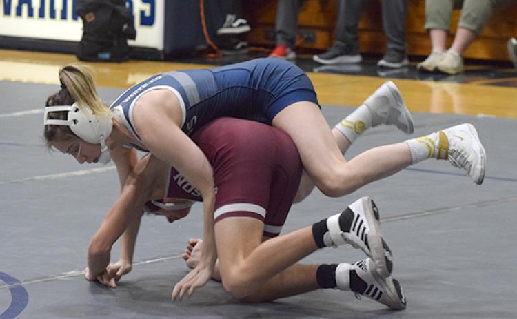White County's Ollie Weiland won GHSA Girls Section 2 title in the 105-pound class last week in Toccoa.  (Photo/Mark Turner)