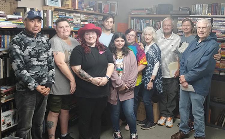 Representatives from local organizations and the Community Thrift Store gather for the presentation of grants on June 22. From left are Community Thrift workers Jose Medina, Joy Bailey, Lacey Coker, Alex Alverson, Danica Smith, Jackie McDaniel, Gale Smith, Gene White of the Community Helping Hands Clinic, Laura Cormier of White County Caring and Sharing and Jerry Brackett of the White County Food Pantry. (Photo/Jessica Wood)