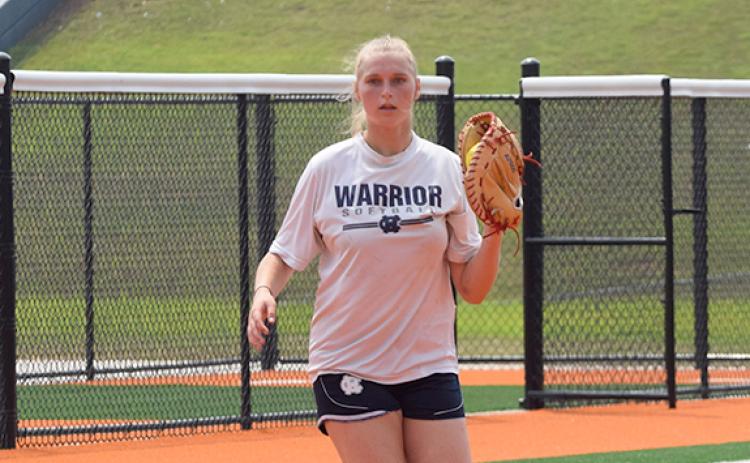 Valerie Bailey, left, and the Lady Warriors will be the first WCHS team to take the field for the 2023 season, hosting Stephens County in a doubleheader on Aug. 5. The season opener will be the first game played at the new softball complex. (Photo/Mark Turner)