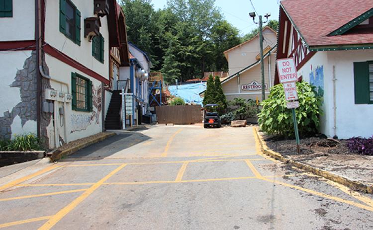 The area between the Helen Arts and Heritage Center and White Horse Square is one of the areas of concern for the city of Helen. (Photo/Jessica Wood)