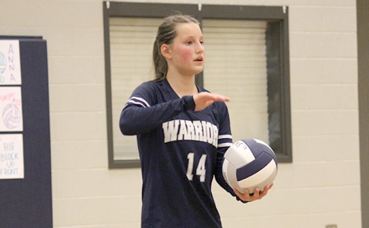 Liana Yeh, above, and the WCMS eighth grade volleyball team are seeded second in the NGML tournament this weekend.