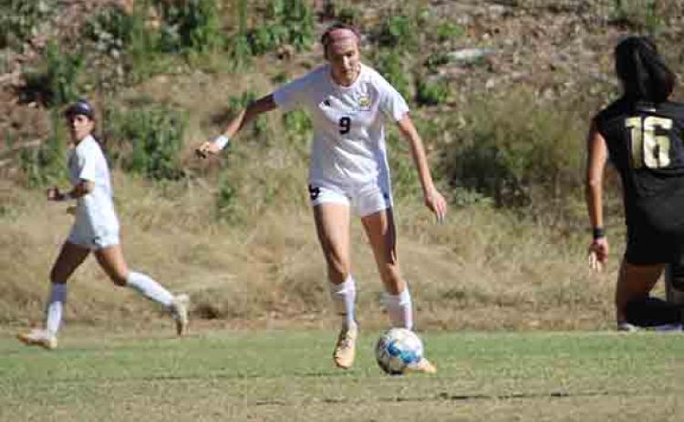 Ashley Johnson scored a pair of goals in Truett's 3-1 win over Marian. (Photo/TMU Athletics)