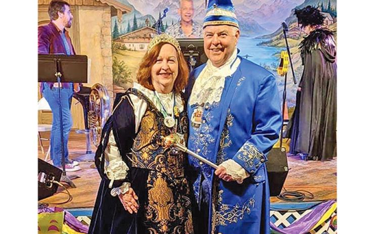 Pat and Chris Smith celebrate at the Festhalle in 2020,  the last time they were the Fasching royalty. (Photo/submitted)