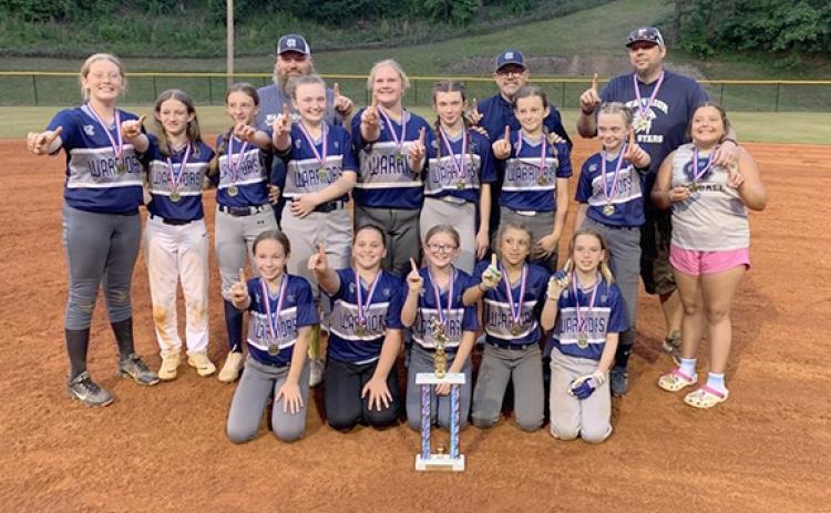 Members of the WCRD 12U softball team show off the MAC championship trophy after winning the title last week. (Photo/WCRD)