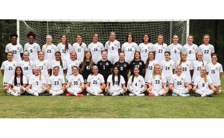 The TMU women's soccer team on the AAC regular season and tournmamnt titles last fall and picked up the program's first win at the NAIA national tournament, advancing to the Sweet 16 for the first time in prgram history. (Photo/TMU Athletics)