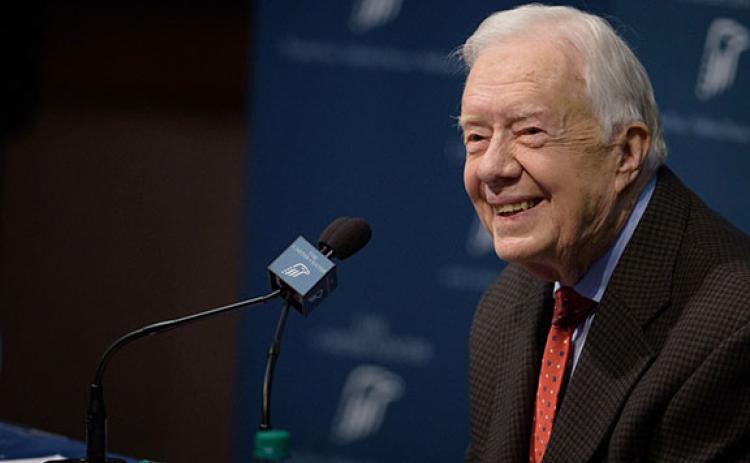 Jimmy Carter speaks at a press conference at The Carter Center in Atlanta on Aug. 20, 2015. (Photo/The Carter Center)