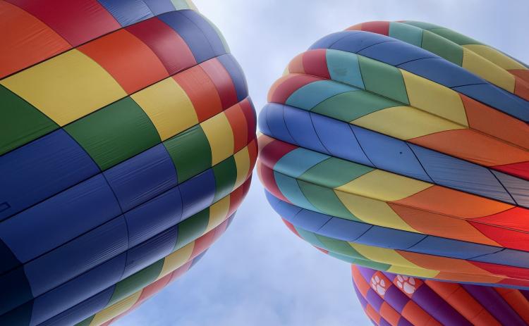 The balloons were inflating and spreading out last Thursday morning for the Helen to the Atlantic Balloon Race. (Photo/Jerry Grillo)