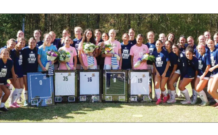 The TMU women's soccer team, shown during Senior Day activities, won their fourth consecutive Appalachian Athletic Conference regular season title this fall and begin the hunt for the fourth consecutive conference tournament title this weekend. The Lady Bears are No. 11 in the NAIA national poll, the highest ranking in program history. TMU ATHLETICS