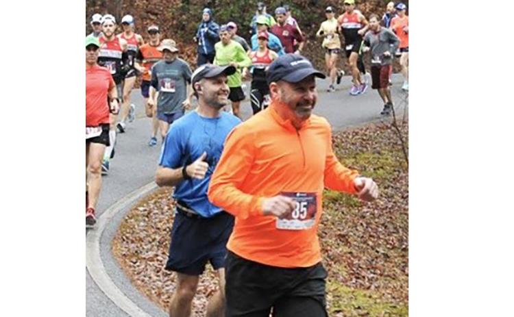 Ron Coker, construction manager for Habitat for Humanity of Northeast Georgia, runs in the 2025 Hogpen Hill Climb. SUBMITTED PHOTO