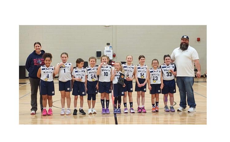 The  White County 8U team shows off their hardware after winning GRPA Distirict 7 title. WCRD/SPECIAL