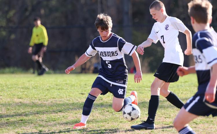 Robert Byrne had a pair of goals in the Warriors' semifinal win over Clear Creek. JENNIFER KNIGHT/SPECIAL