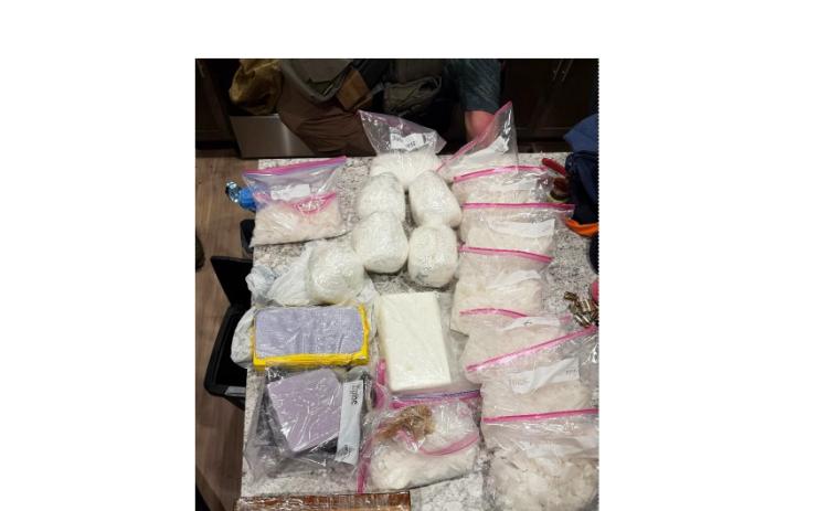 Law enforcement seized 32 kilograms of methamphetamine, four pounds of fentanyl, numerous diverted pharmaceutical opioids and multiple firearms during Operation Silent Hand this week. SUBMITTED PHOTO
