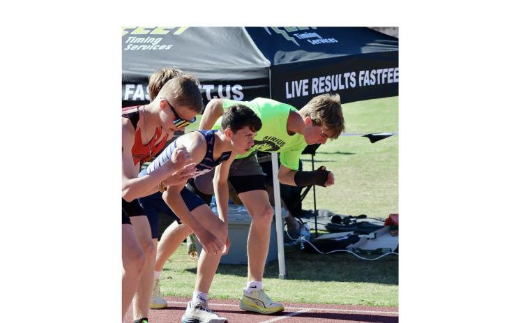 Konnor Sosebee gets set for the start of a race during a recent meet. WCRD/SPECIAL