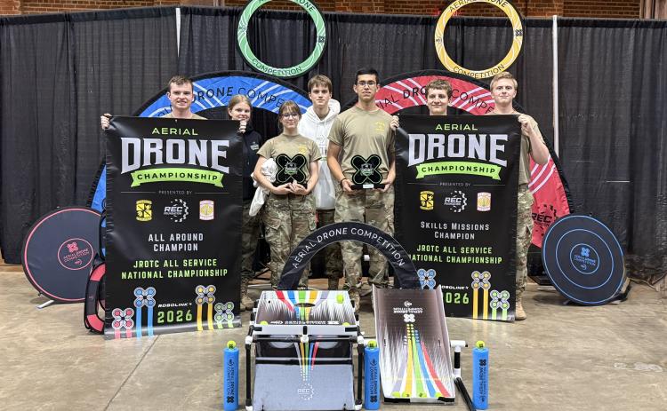 Members of the WCHS drone team are, from left, Cooper Joiner, Gracie Sayer, Sophie Shipp, Stephen Sayer, Rodrigo Nieves, Logan Howell and Bryce Woodham. SUBMITTED/SPECIAL