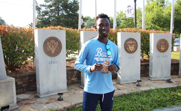 Run for Freedom 5K participant Obadiah Kipruto came in first place in the race with a time of 17:47.9. PHOTOS BY CARLY HENDERSON/WCN