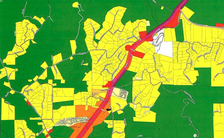 This map shows commercial development in unincorporated White County along Helen Highway. SUBMITTED