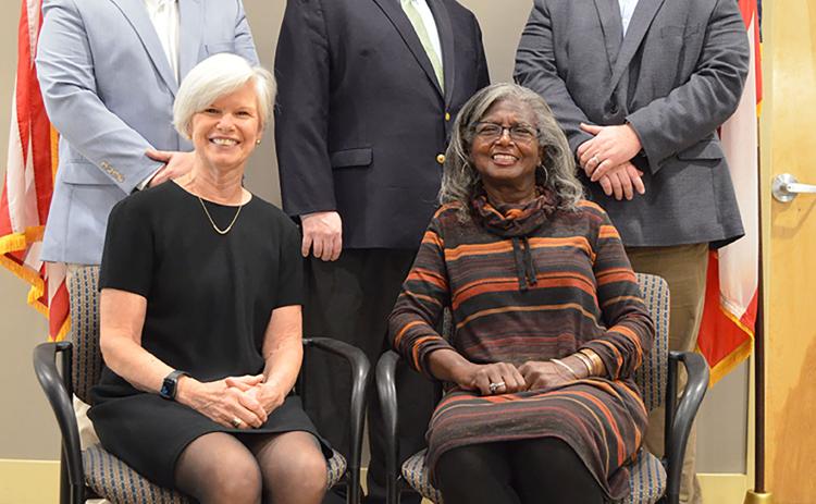The Cleveland City Council is using FLOST revenue to lower property taxes. Clockwise from top left: Council Member Jeremy McClure, Mayor Josh Turner, and Council Members CJ McDonald, Annie Sutton and Nan Bowen. FILE PHOTO