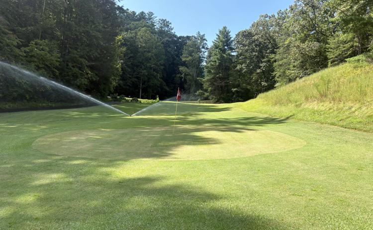 A temporary green at Valhalla Golf Club allows golfers to continue playing while the club works to improve course conditions. PHOTOS BY CARLY HENDERSON
