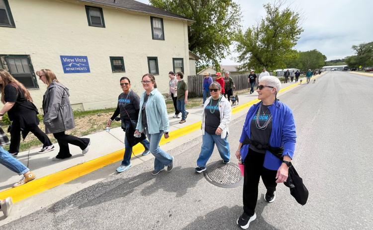 From left, Sharon Lee, volunteer organizer for the Walk for Hope; Dr. Natalie Ford, counselor at Northeast Georgia Christian Counseling; Terry Buffington, volunteer at the walk; Trista Blankenship, counselor and director at NGCC; and June Benton, volunteer at the walk, participate in a suicide prevention walk in Montana. The event inspired NGCC to organize its own Walk for Hope 5K in Northeast Georgia. SUBMITTED PHOTOS
